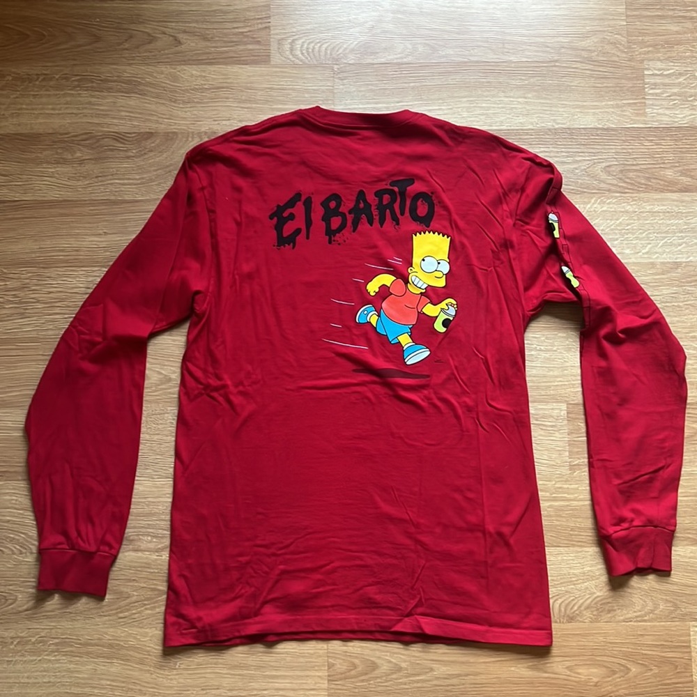 Great Condition - Collectible - Vans x The Simpsons “El Barto” Red Long-sleeve T - Picture 4 of 8